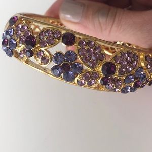 Lilac Butterflies Stoned Vintage Cuff